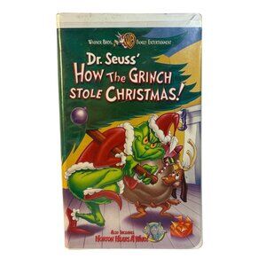 Dr. Seuss How The Grinch Stole Christmas VHS Tape Warner Bros Chamshell